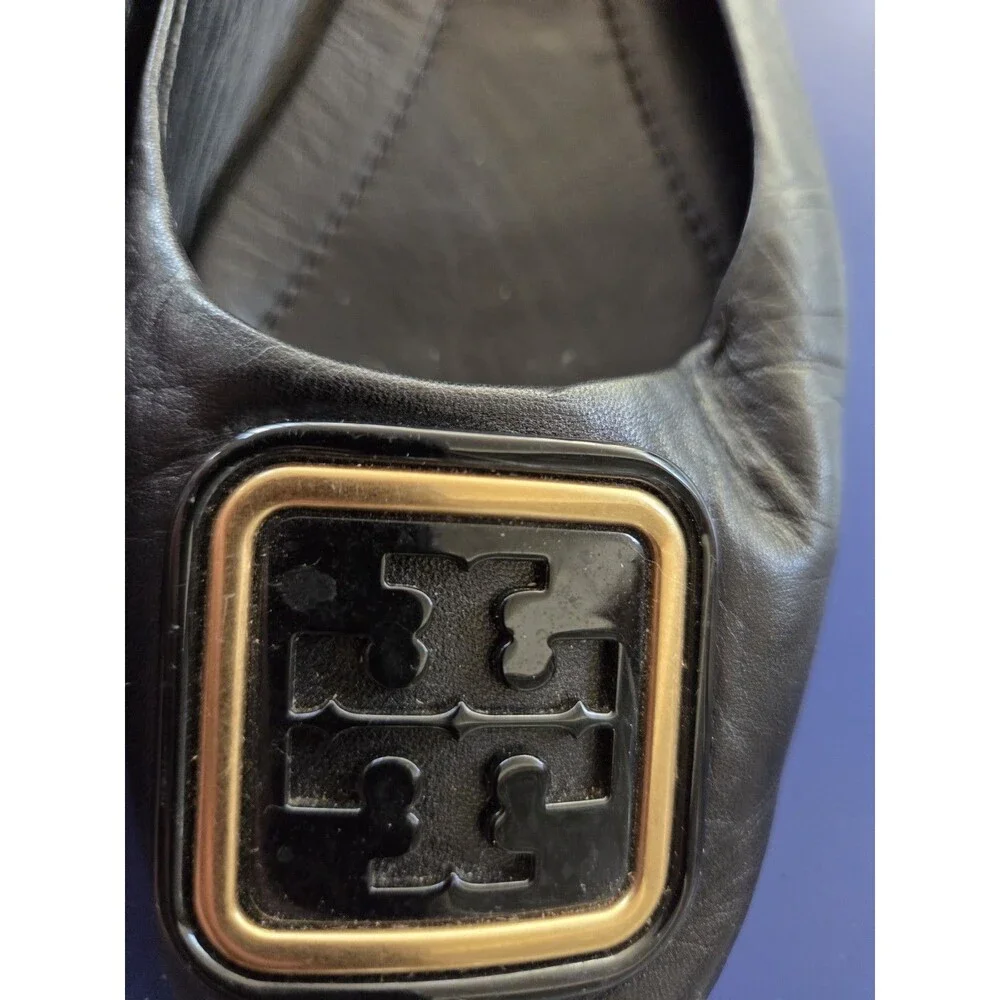 Tory‎ Burch Soft Leather GEORGIA BALLET FLATS In Black  Sz 7M